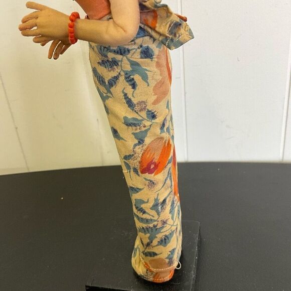 Vintage Handmade 11" Asian Ethnic Figurine With Stand - Picture 7 of 13